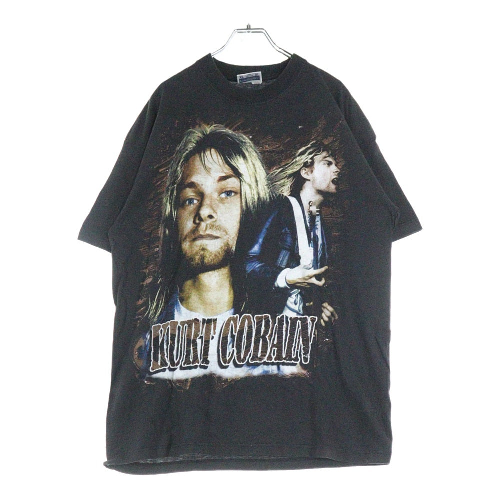 VINTAGE(ヴィンテージ) 90-00s NIRVANA KURT COBAIN BOOTLEG ニルヴァーナ カートコバーン ブート 両面プリントTシャツ 半袖カットソー ブラック