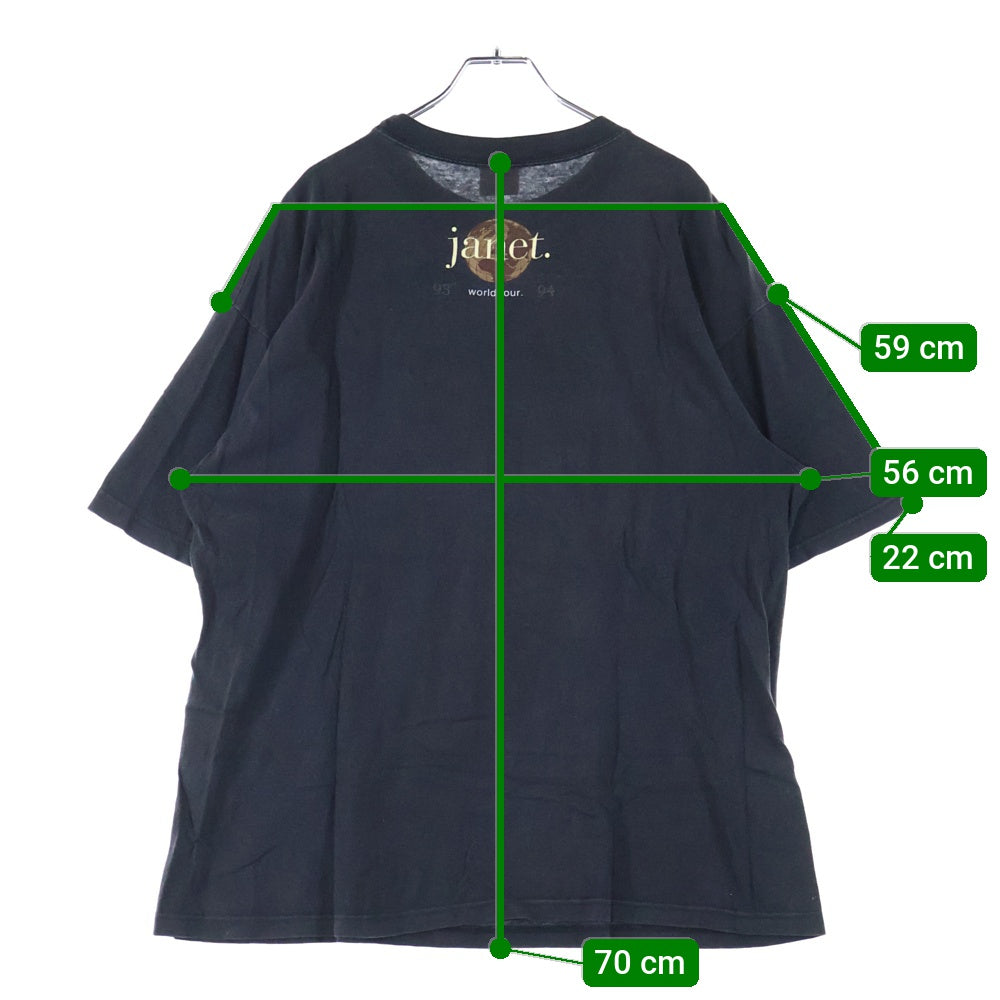 VINTAGE(ヴィンテージ) 90S JANET JACKSON WORLD TOUR TEE ヴィンテージ ジャネットジャクソン ワールドツアー 両面プリント クルーネック 半袖Tシャツ カットソー ブラック