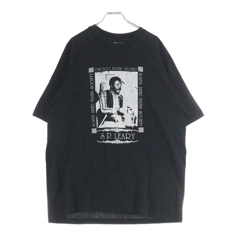 VINTAGE(ヴィンテージ) 90s SOUTH BEND BLUES SOCIETY CHICAGO S.P.LEARY リーリー ブルース 半袖Tシャツ カットソー ブラック