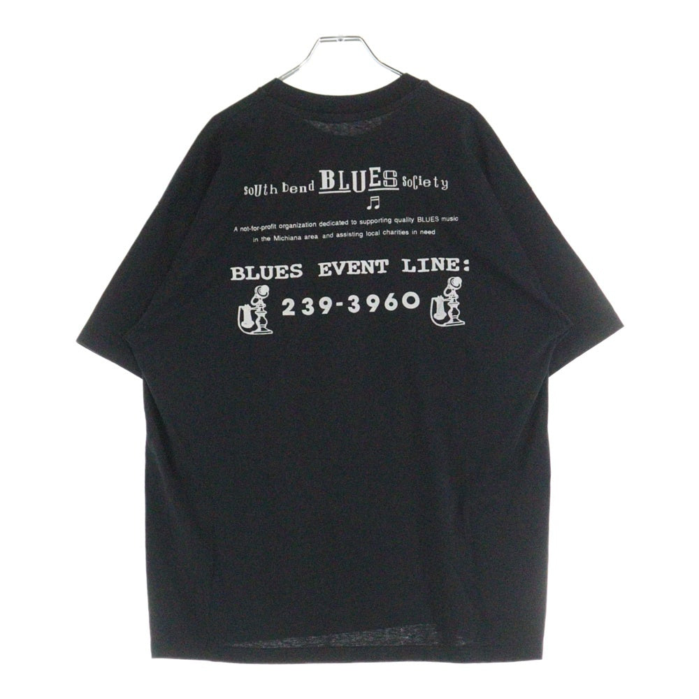 VINTAGE(ヴィンテージ) 90s SOUTH BEND BLUES SOCIETY CHICAGO S.P.LEARY リーリー ブルース 半袖Tシャツ カットソー ブラック