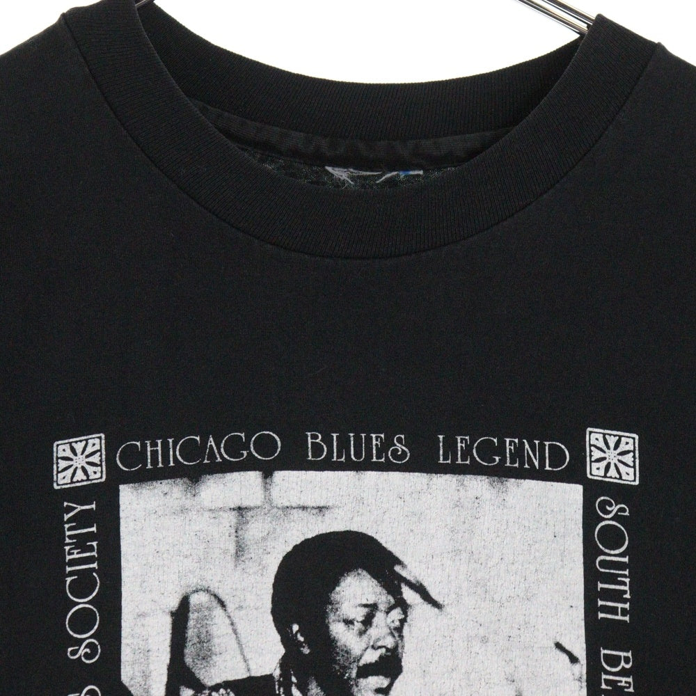 VINTAGE(ヴィンテージ) 90s SOUTH BEND BLUES SOCIETY CHICAGO S.P.LEARY リーリー ブルース 半袖Tシャツ カットソー ブラック