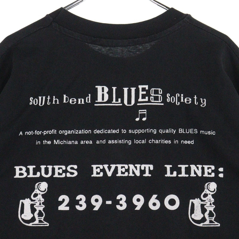 VINTAGE(ヴィンテージ) 90s SOUTH BEND BLUES SOCIETY CHICAGO S.P.LEARY リーリー ブルース 半袖Tシャツ カットソー ブラック