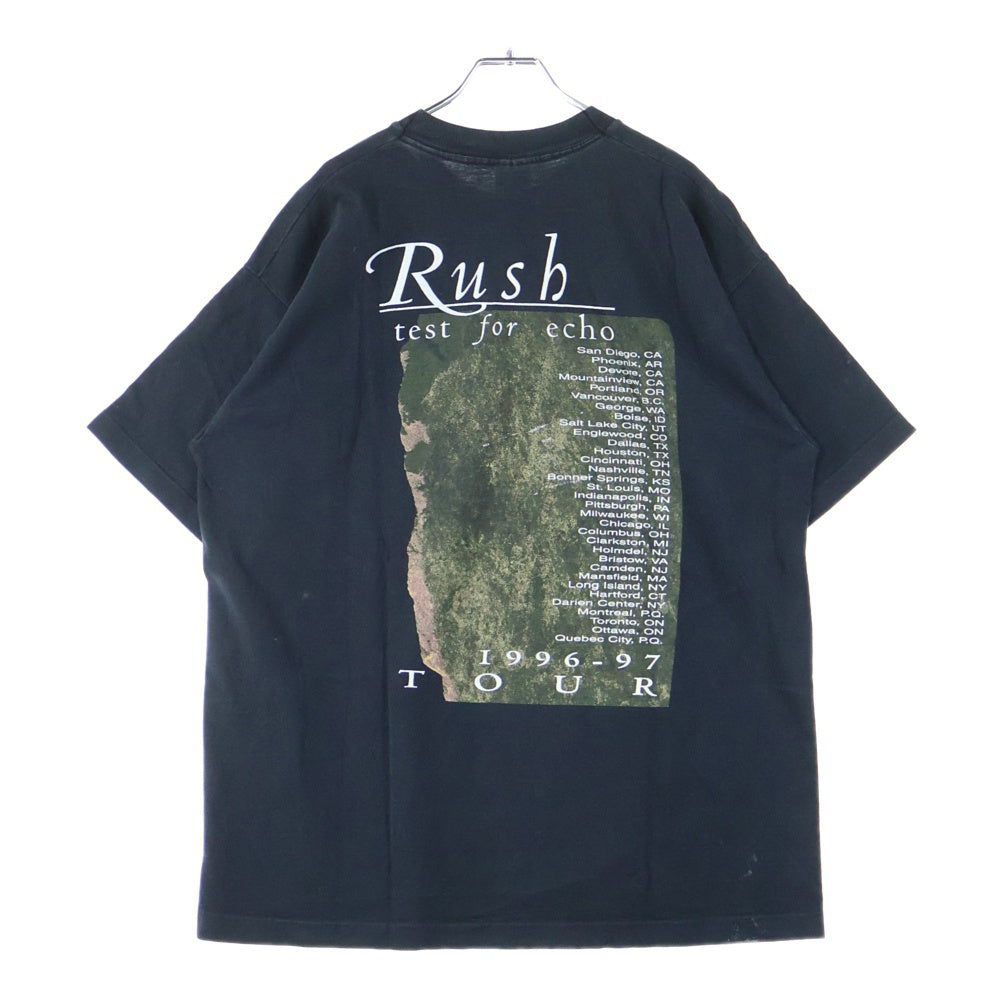 VINTAGE(ヴィンテージ) 90s RUSH TEST FOR ECHO 96-97 ラッシュ ツアー 半袖Tシャツ カットソー ブラック