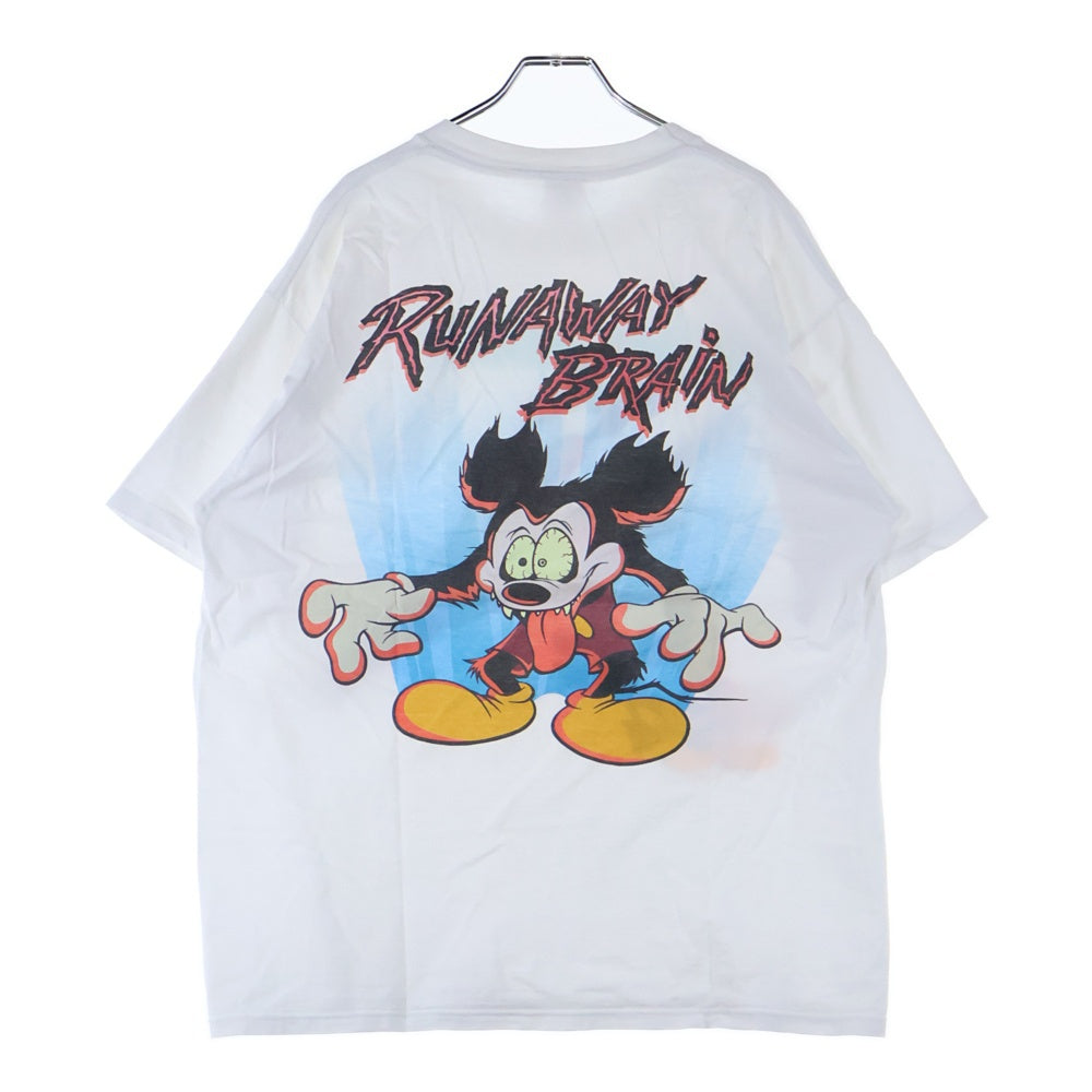 VINTAGE(ヴィンテージ) 90s Mickey Mouse Runaway Brain ランナウェイブレイン 両面プリント 半袖Tシャツ カットソー ホワイト