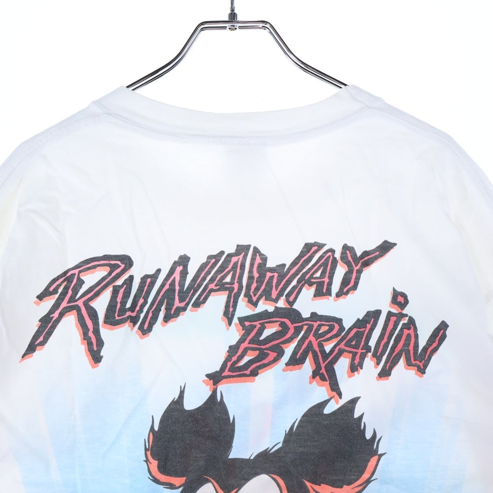 VINTAGE(ヴィンテージ) 90s Mickey Mouse Runaway Brain ランナウェイブレイン 両面プリント 半袖Tシャツ カットソー ホワイト