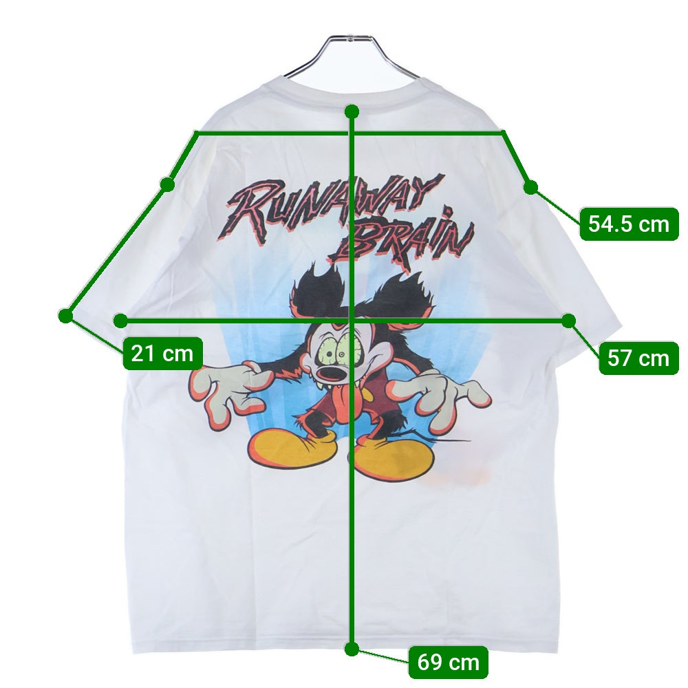 VINTAGE(ヴィンテージ) 90s Mickey Mouse Runaway Brain ランナウェイブレイン 両面プリント 半袖Tシャツ カットソー ホワイト