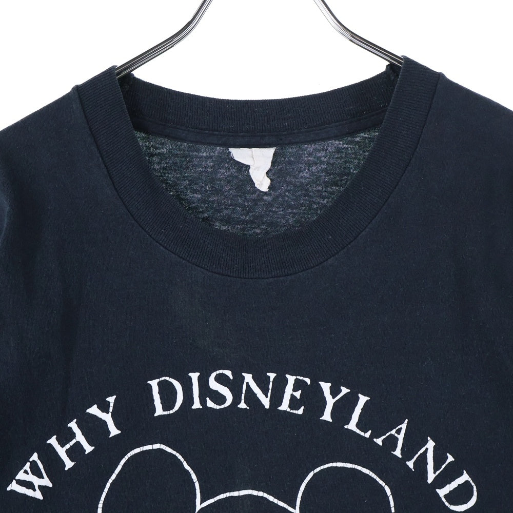 VINTAGE(ヴィンテージ) 90s WHY DISNEYLAND IF YOU HAVE AMSTERDAM TEE フロントプリント半袖Tシャツ カットソー ブラック