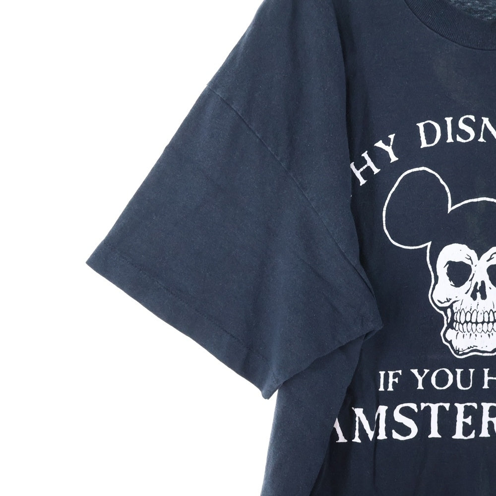 VINTAGE(ヴィンテージ) 90s WHY DISNEYLAND IF YOU HAVE AMSTERDAM TEE フロントプリント半袖Tシャツ カットソー ブラック