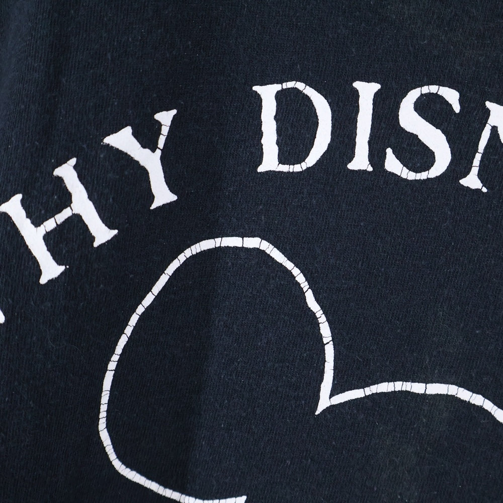 VINTAGE(ヴィンテージ) 90s WHY DISNEYLAND IF YOU HAVE AMSTERDAM TEE フロントプリント半袖Tシャツ カットソー ブラック