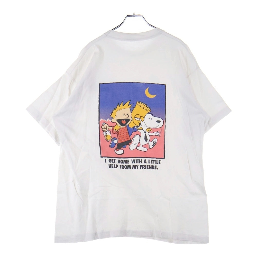 VINTAGE(ヴィンテージ) 90s I Get Home With A Little Help From My Friends 両面プリント半袖Tシャツ カットソー ホワイト