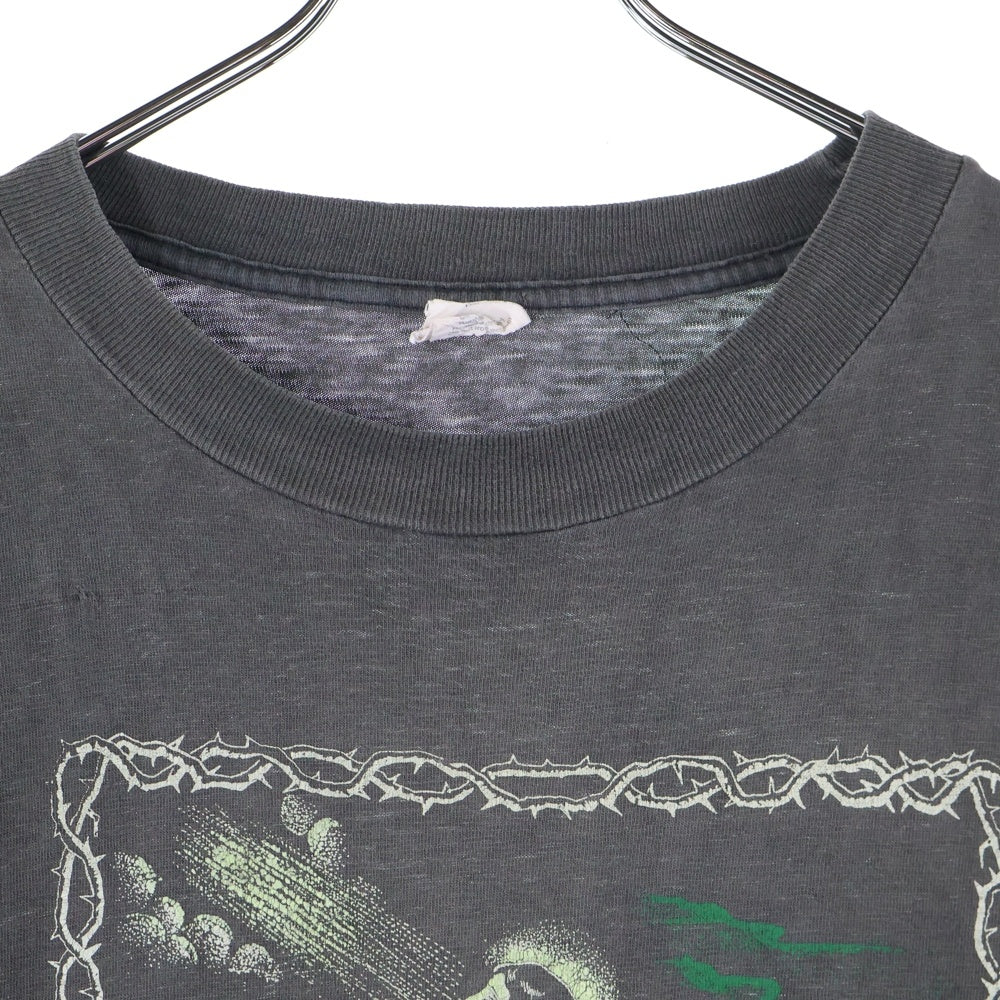 VINTAGE(ヴィンテージ) 90s JESUS CHRIST TEE キリスト フロントプリント半袖Tシャツ カットソー ブラック