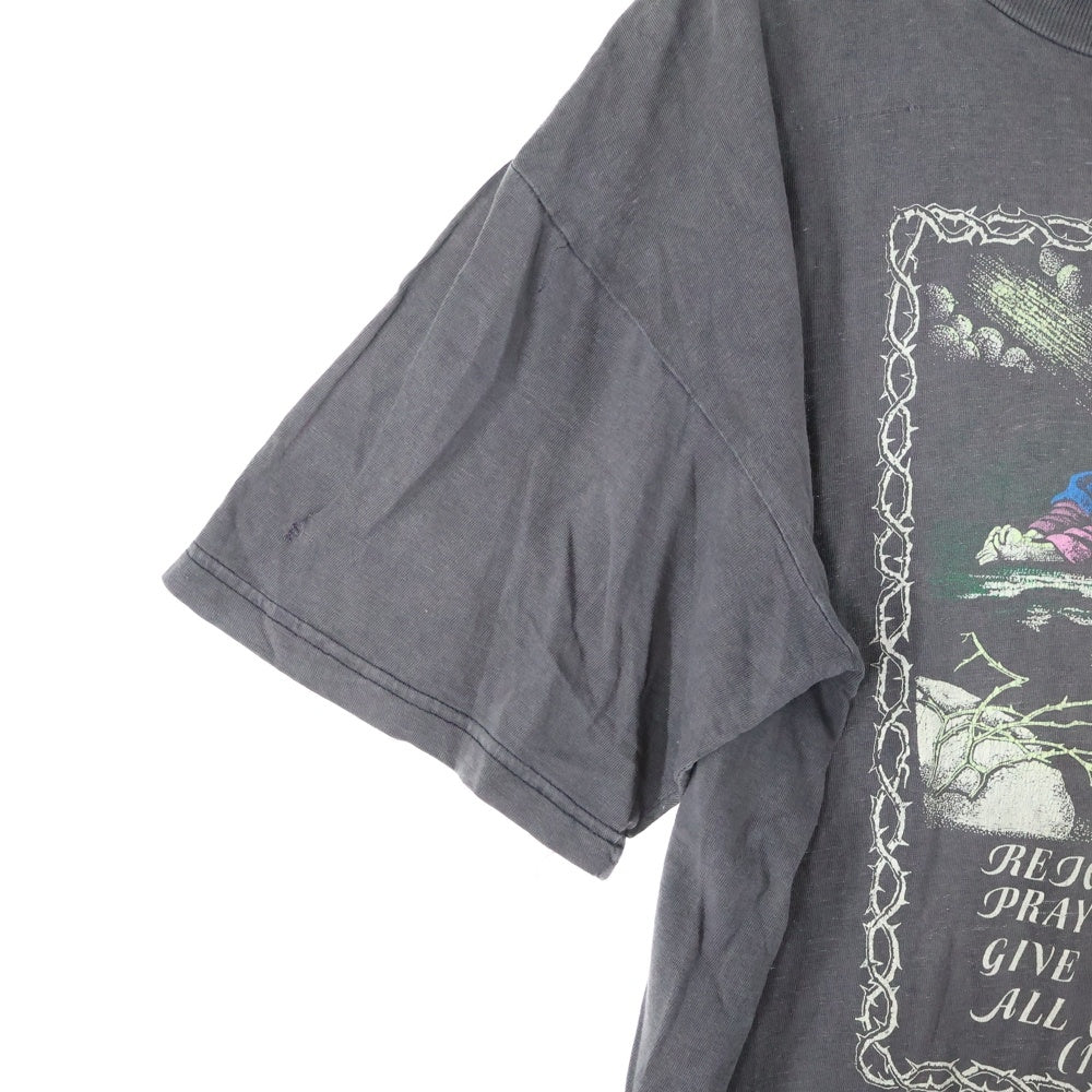 VINTAGE(ヴィンテージ) 90s JESUS CHRIST TEE キリスト フロントプリント半袖Tシャツ カットソー ブラック
