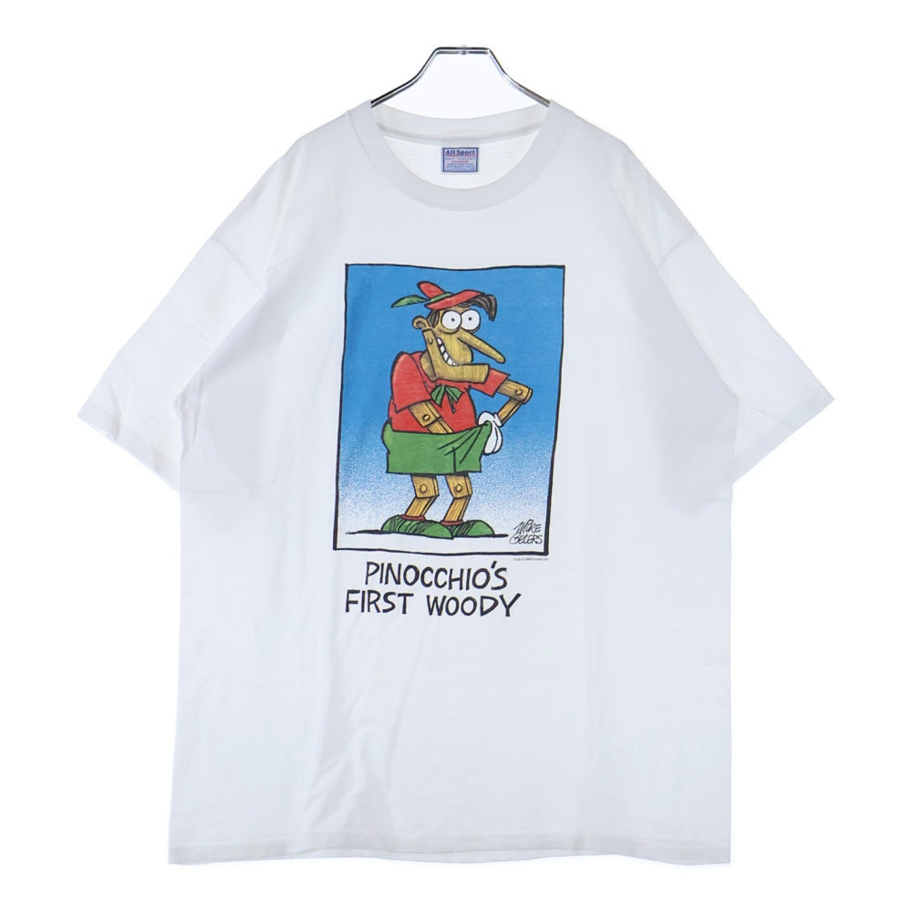 VINTAGE(ヴィンテージ) 90ー00s Mike Geters Pinocchio TEE ピノキオ フロントプリント半袖Tシャツ カットソー ホワイト