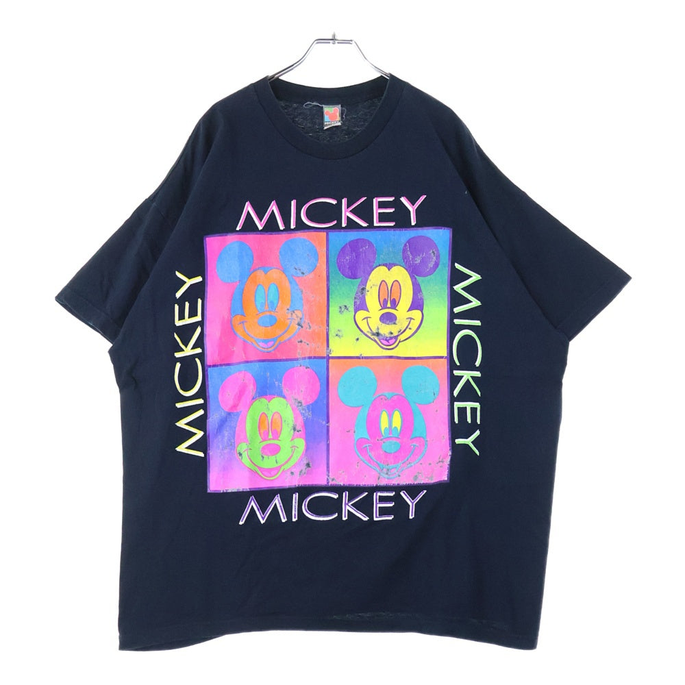 VINTAGE(ヴィンテージ) 90s USA製 MICKEY TEE ミッキーフロントプリント半袖Tシャツ カットソー ブラック