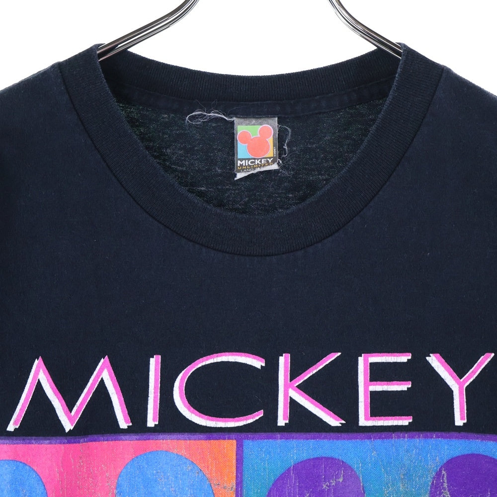 VINTAGE(ヴィンテージ) 90s USA製 MICKEY TEE ミッキーフロントプリント半袖Tシャツ カットソー ブラック
