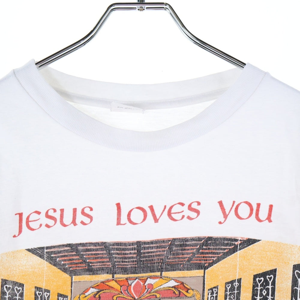 VINTAGE(ヴィンテージ) 90s Jesus Loves You TEE ジーザス 最後の晩餐 フロントプリント半袖Tシャツ カットソー ホワイト
