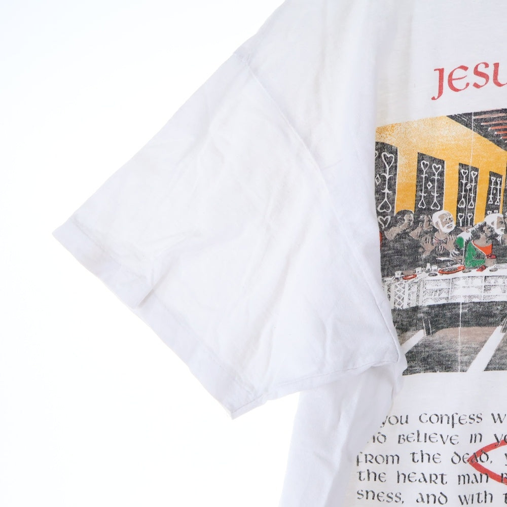 VINTAGE(ヴィンテージ) 90s Jesus Loves You TEE ジーザス 最後の晩餐 フロントプリント半袖Tシャツ カットソー ホワイト