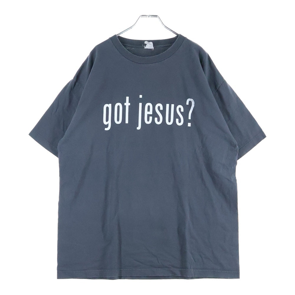 VINTAGE(ヴィンテージ) 00s GOT JESUS? ジーザス メッセージ プリント Tシャツ 半袖カットソー グレー