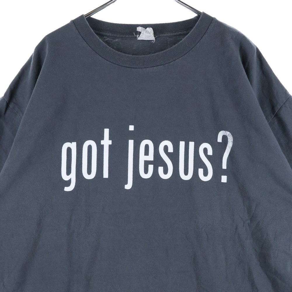 VINTAGE(ヴィンテージ) 00s GOT JESUS? ジーザス メッセージ プリント Tシャツ 半袖カットソー グレー