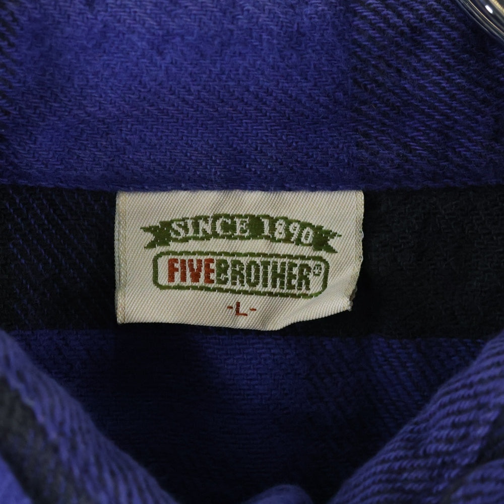VINTAGE(ヴィンテージ) 80ー90s FIVE BROTHERS ファイブブラザーズ 長袖 シャツ ネイビー
