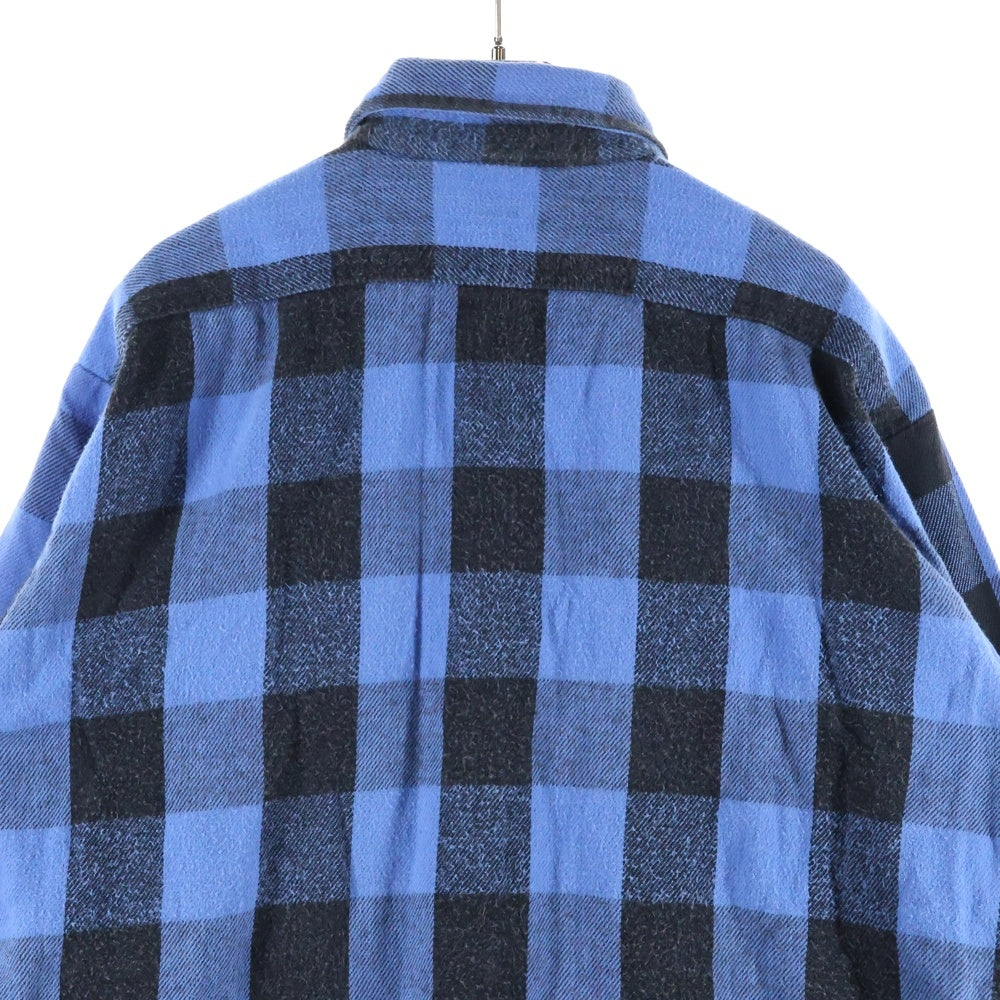 VINTAGE(ヴィンテージ) 80s FIVE BROTHERS ファイブブラザーズ ブロック チェック 長袖 シャツ ブルー