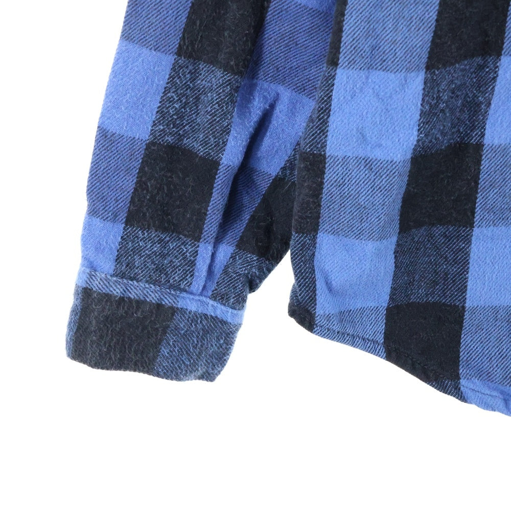 VINTAGE(ヴィンテージ) 80s FIVE BROTHERS ファイブブラザーズ ブロック チェック 長袖 シャツ ブルー
