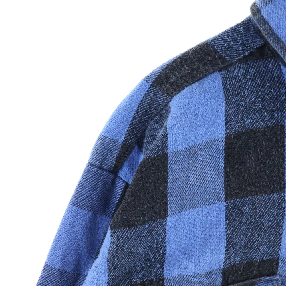 VINTAGE(ヴィンテージ) 80s FIVE BROTHERS ファイブブラザーズ ブロック チェック 長袖 シャツ ブルー
