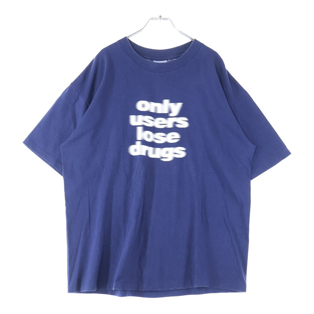 VINTAGE(ヴィンテージ) 90s Only Users Lose drugs フロントプリント Tシャツ 半袖カットソー ネイビー