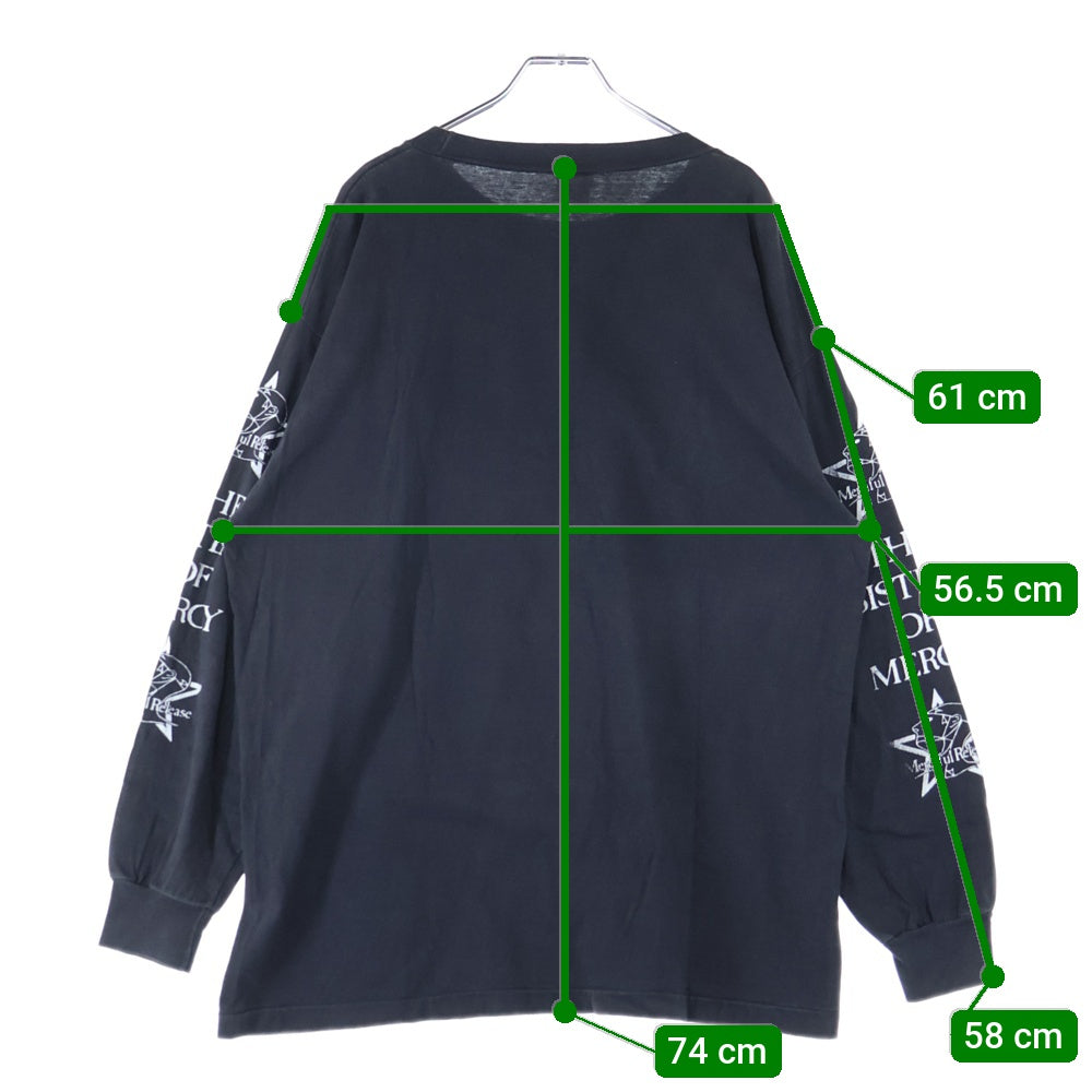 VINTAGE(ヴィンテージ) 90s THE SISTER OF MERCY L/S シスターオブマシーン フロント アーム プリント Tシャツ 長袖カットソー ブラック