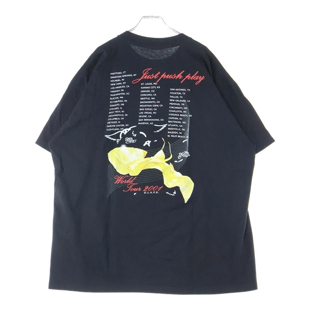 VINTAGE(ヴィンテージ) 90s AEROSMITH SORAYAMA JUST PUSH PLAY エアロスミス 空山 Tシャツ 半袖カットソー ブラック