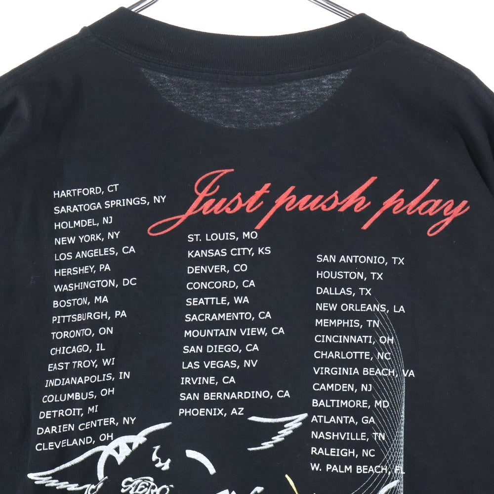 VINTAGE(ヴィンテージ) 90s AEROSMITH SORAYAMA JUST PUSH PLAY エアロスミス 空山 Tシャツ 半袖カットソー ブラック