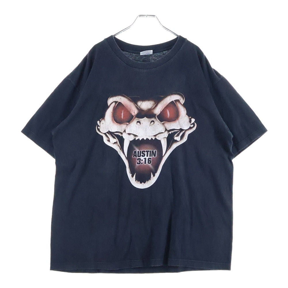 VINTAGE(ヴィンテージ) 90s STONE COLD STEVE AUSTIN 両面プリント Tシャツ 半袖カットソーブラック