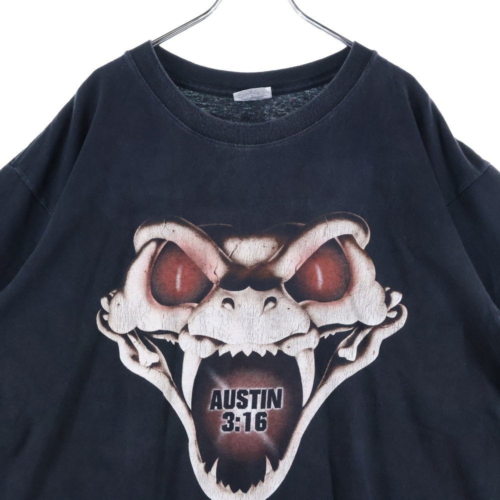 VINTAGE(ヴィンテージ) 90s STONE COLD STEVE AUSTIN 両面プリント Tシャツ 半袖カットソーブラック