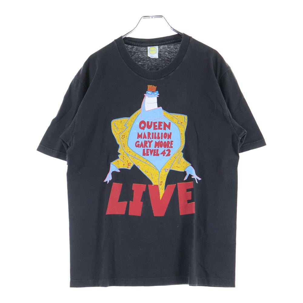 VINTAGE(ヴィンテージ) 80s QUEEN MARILLION GARY MOORE LEVEL 42 クイーン Tシャツ 半袖カットソーブラック