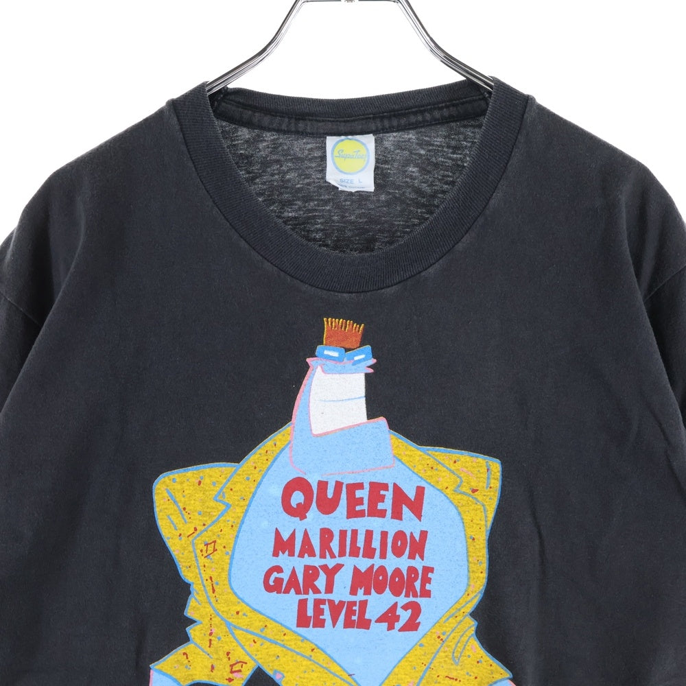 VINTAGE(ヴィンテージ) 80s QUEEN MARILLION GARY MOORE LEVEL 42 クイーン Tシャツ 半袖カットソーブラック