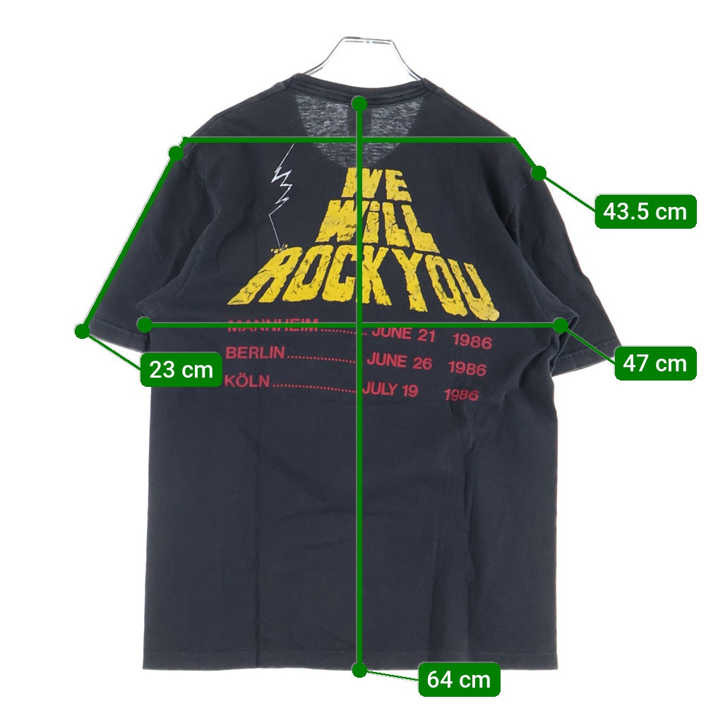 VINTAGE(ヴィンテージ) 80s QUEEN MARILLION GARY MOORE LEVEL 42 クイーン Tシャツ 半袖カットソーブラック