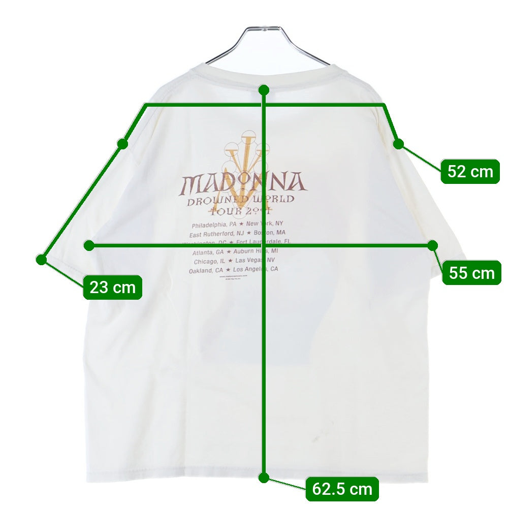 VINTAGE(ヴィンテージ) 00s MADONNA DROWNED WORLD TOUR マドンナ Tシャツ 半袖カットソー ホワイト