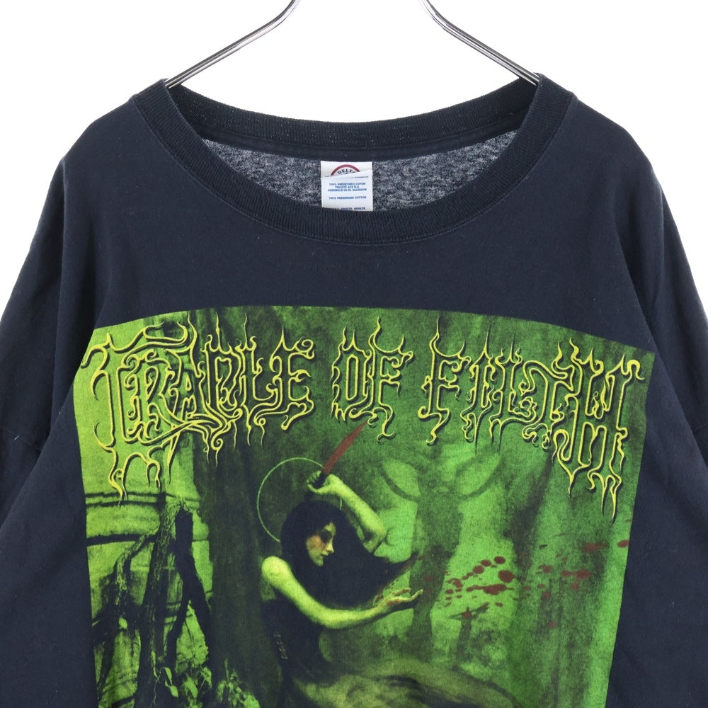 VINTAGE(ヴィンテージ) 00s CRADLE OF FILTH HARDER DARKER FASTER L/S 2007 クレイドルオブフィルス 長袖Tシャツ カットソー ブラック／グリーン