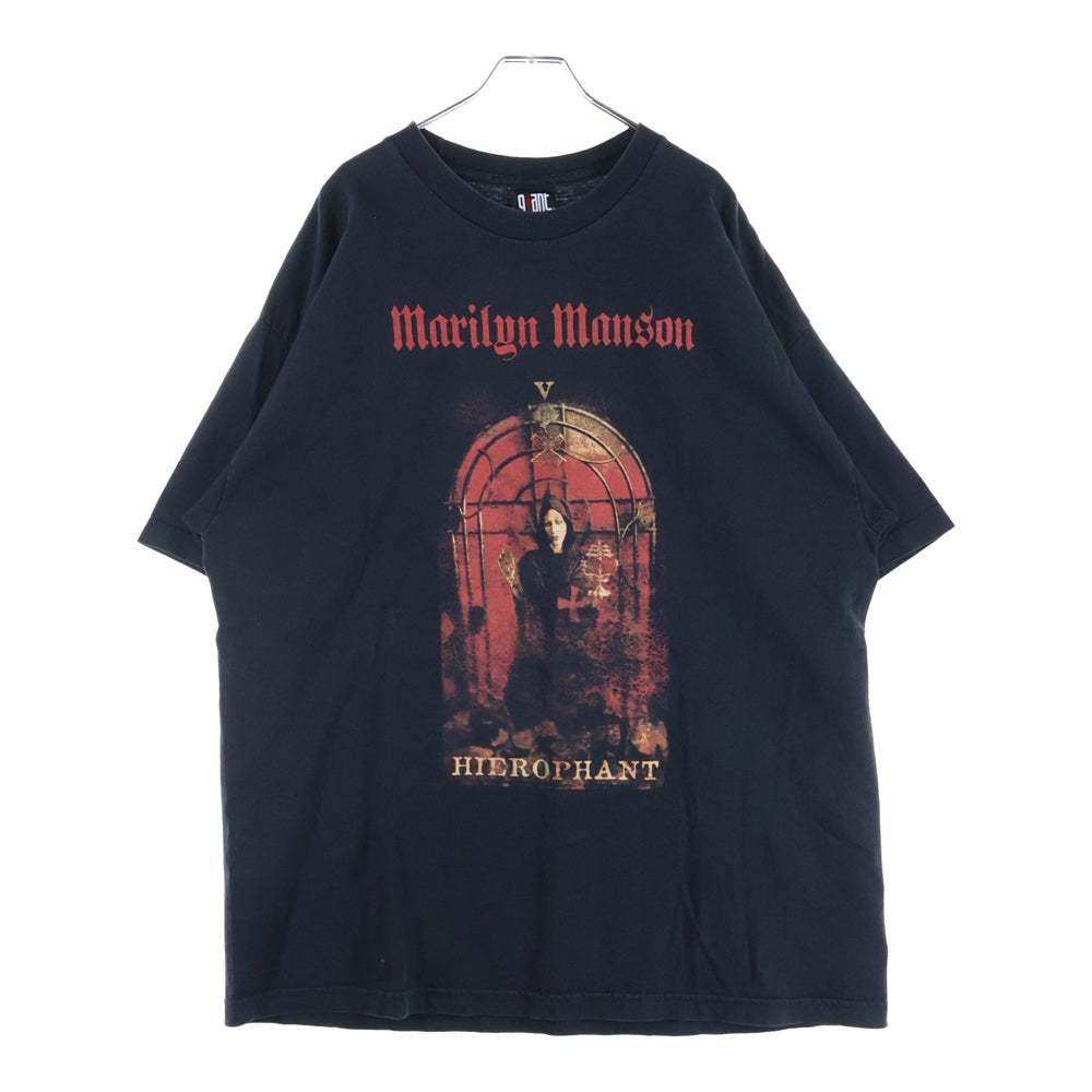 VINTAGE(ヴィンテージ) 00s MARILYN MANSON HIEROPHANT GIANTタグ 両面プリント 半袖Tシャツ カットソー ブラック