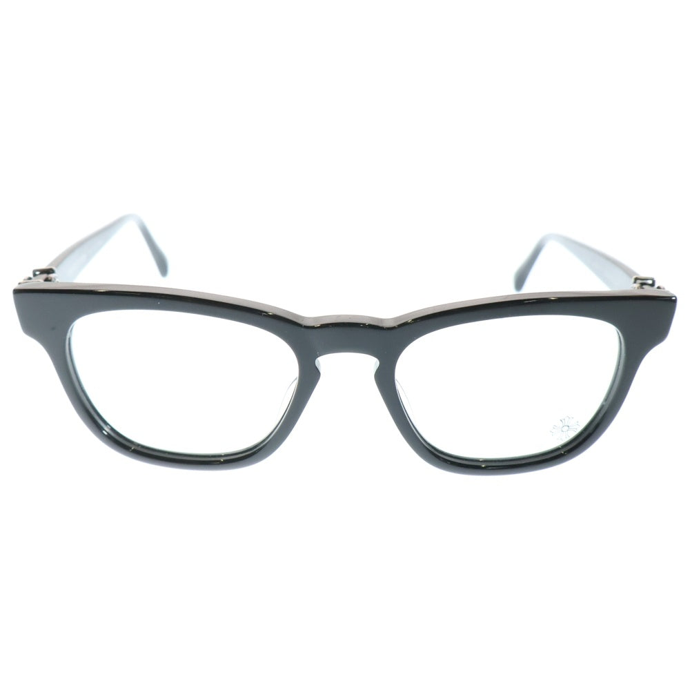 CHROME HEARTS(クロムハーツ) LOUVIN CUP ホースシューテンプル ボストンフレームサングラス アイウェア 眼鏡 ブラック/シルバー
