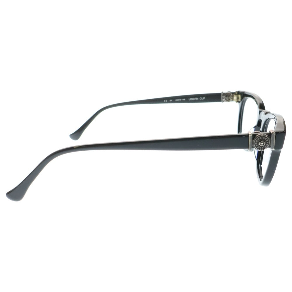 CHROME HEARTS(クロムハーツ) LOUVIN CUP ホースシューテンプル ボストンフレームサングラス アイウェア 眼鏡 ブラック/シルバー