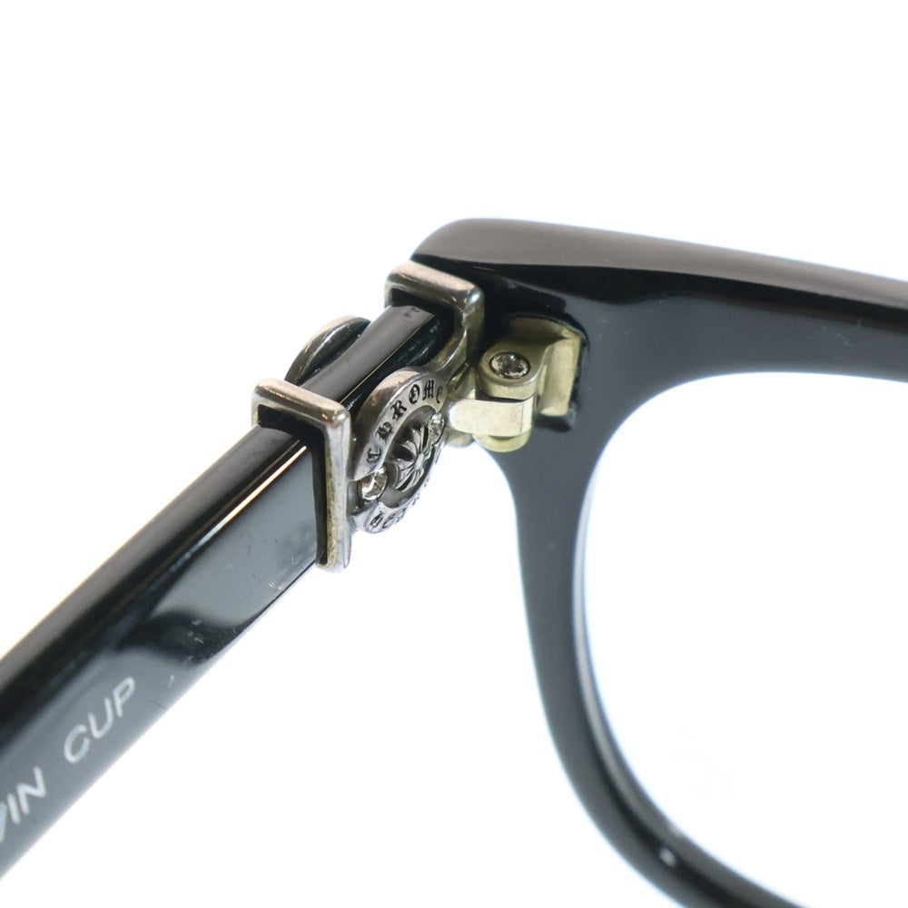 CHROME HEARTS(クロムハーツ) LOUVIN CUP ホースシューテンプル ボストンフレームサングラス アイウェア 眼鏡 ブラック/シルバー