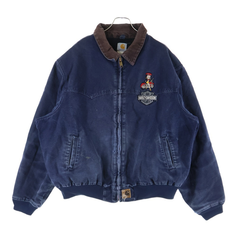 CARHARTT(カーハート) SANTA FE JACKET HARLEY DAVIDSON BETTY ハーレー ベティ 刺繍 サンタフェジャケット ネイビー J14 MDT