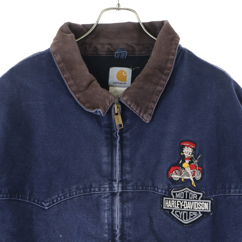 CARHARTT(カーハート) SANTA FE JACKET HARLEY DAVIDSON BETTY ハーレー ベティ 刺繍 サンタフェジャケット ネイビー J14 MDT