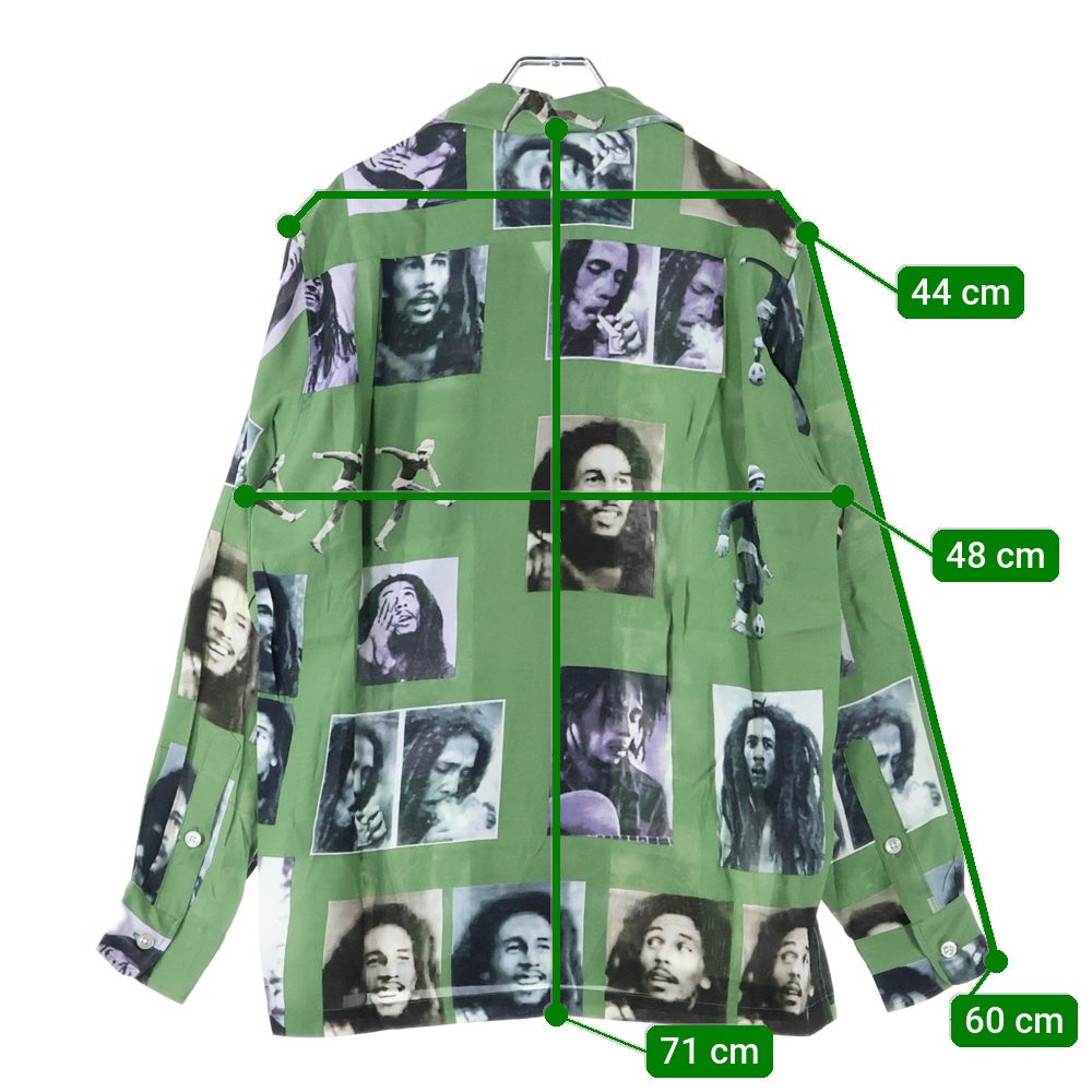 WACKO MARIA(ワコマリア) 22AW GUILTYPARTIES BOB MARLEY L/S SHIRT ギルティーパーティーズ ボブマーリー 長袖シャツ グリーン