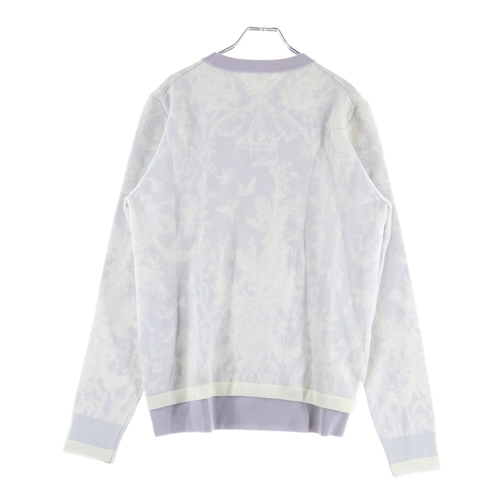 DIOR(ディオール) 19AW SILK PULLOVER NEUTRALS SWEATERS 総柄 レイヤード ニット セーター パープル 923M613AT942