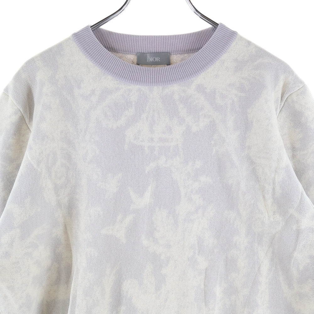 DIOR(ディオール) 19AW SILK PULLOVER NEUTRALS SWEATERS 総柄 レイヤード ニット セーター パープル 923M613AT942