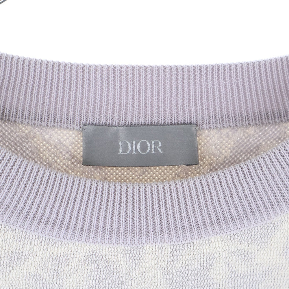 DIOR(ディオール) 19AW SILK PULLOVER NEUTRALS SWEATERS 総柄 レイヤード ニット セーター パープル 923M613AT942