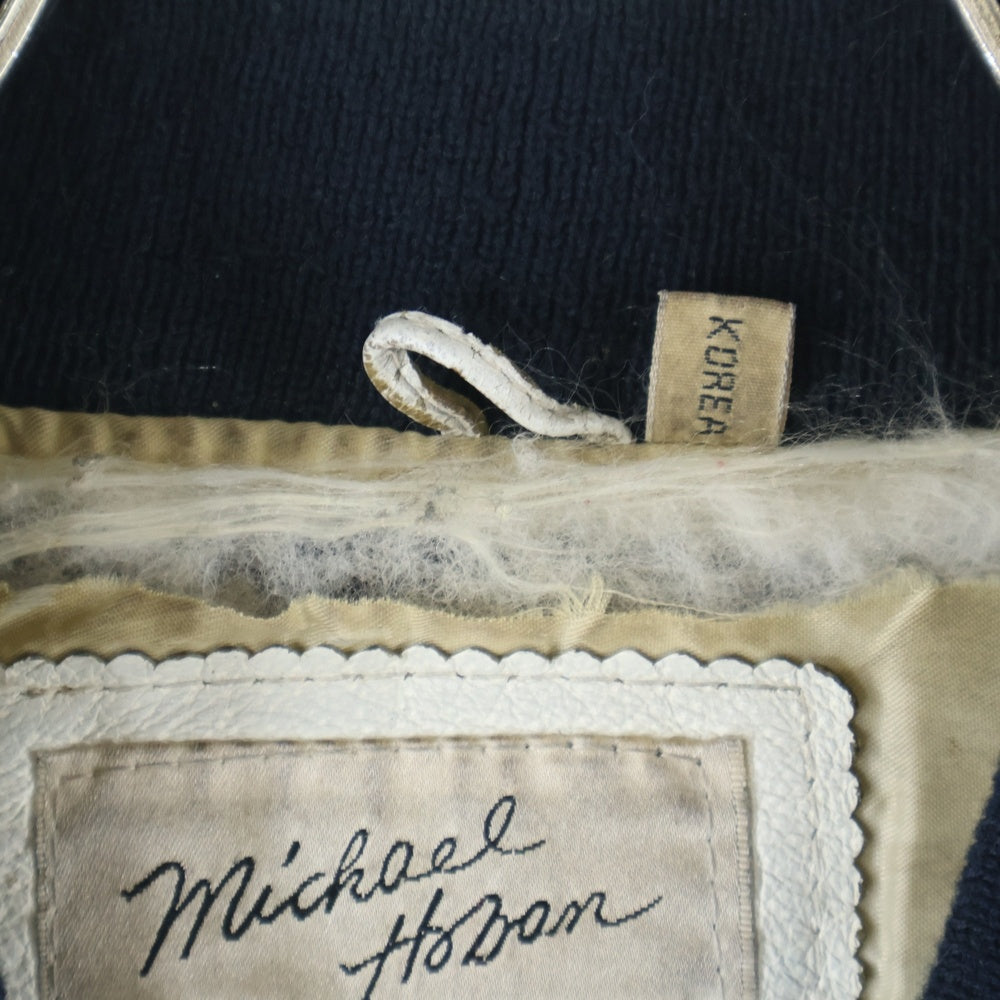 VINTAGE(ヴィンテージ) 90s MICHAEL HOBAN WHERE MI LEATHER JACKET HOBO マイケルホーバン レザージャケット 陰陽 敗戦 ブラック/ホワイト/レッド