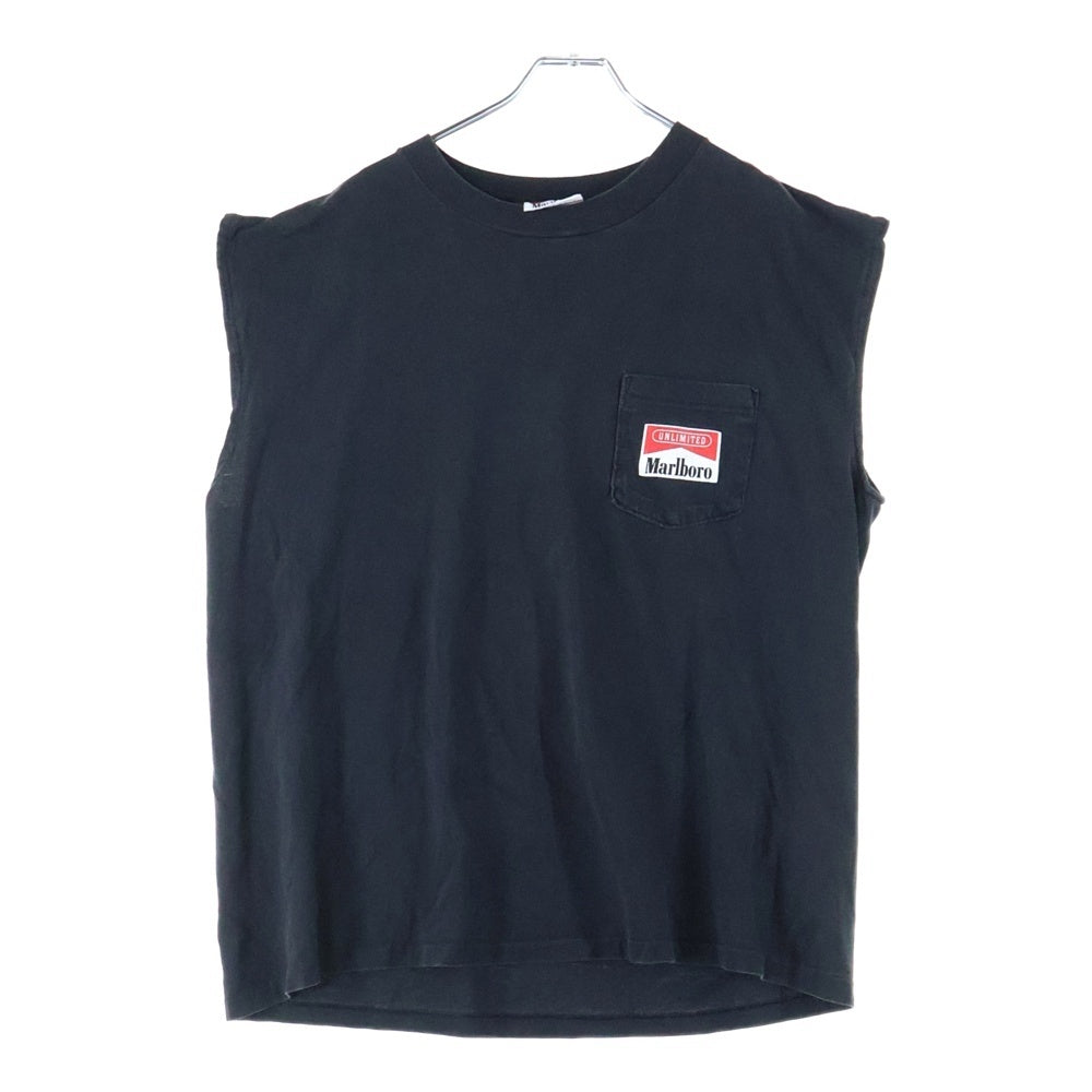 VINTAGE(ヴィンテージ) 90s MARLBORO RAILROAD POCKET TEE マルボロ レイルロード ポケットTシャツ ノースリーブカットソー ブラック